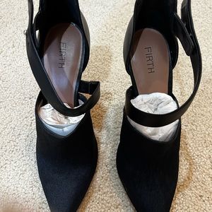 Firth black Layne Asymmetrical pumps size 8 1/2 never worn. NWB